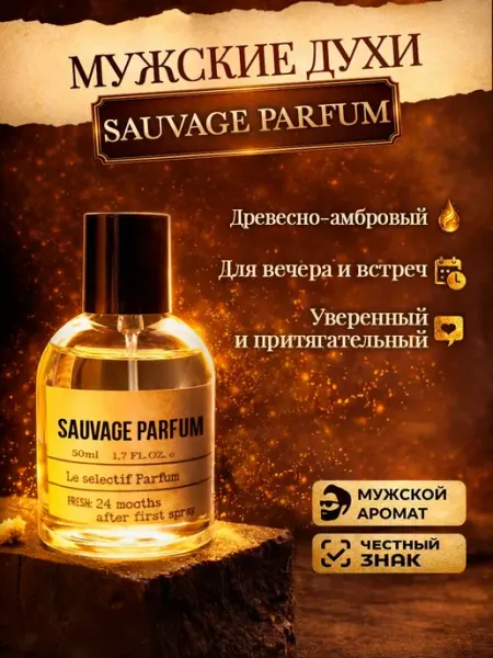 Миллион пробников Стойкие древесные духи Sauvage Parfum Саваж