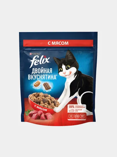 Корм для кошек Felix Двойная вкуснятина, с мясом, 200 г