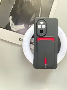 Чехол на Honor 200 Pro черный с карманом для карты