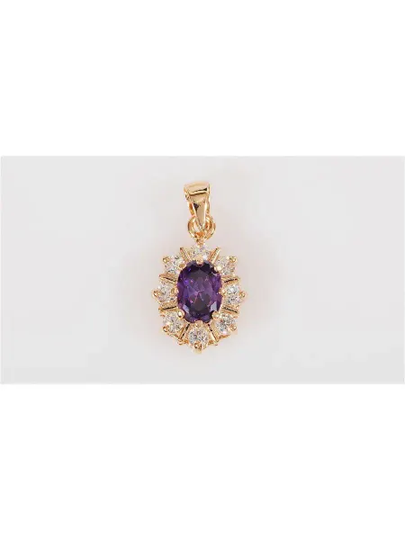 Lotus jewelry Кулон с аметистом "С лучами"