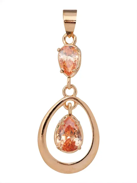 Lotus jewelry Кулон с фианитом шампань "Вальс"