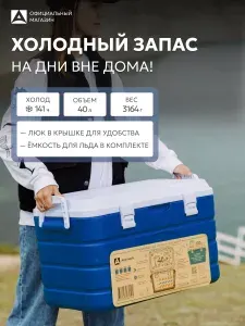Термоконтейнер 40 л Арктика 2000 для авто и рыбалки синий