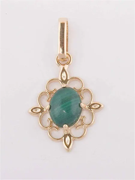Lotus jewelry Кулон с малахитом "Констанция"