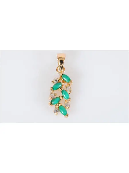 Lotus jewelry Кулон с малахитом "Косичка"