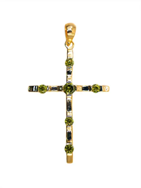 Lotus jewelry Кулон с перидотом "Сверкающий Крест"