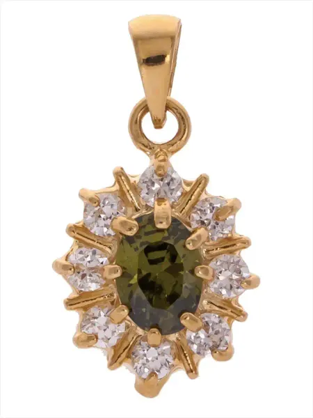 Lotus jewelry Кулон с перидотом "С лучами"