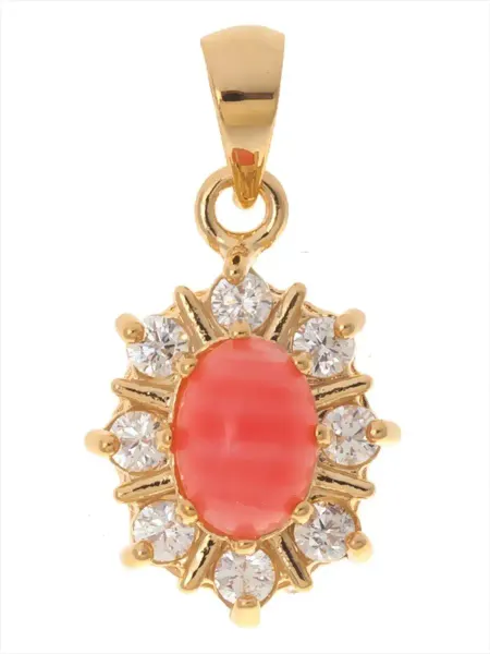 Lotus jewelry Кулон с родохрозитом "C лучами"