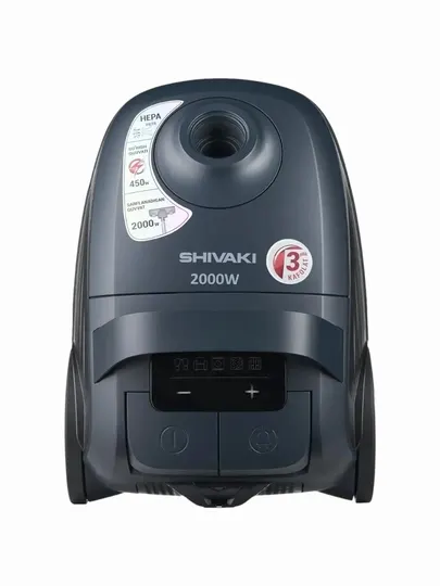 Пылесос Shivaki VCB4530, 2000Вт, мощное всасывание, HEPA фильтр, турбощетка, серый