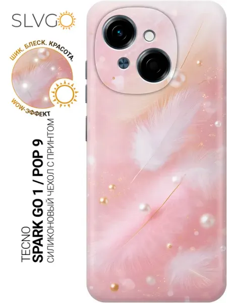 SLVGO Чехол на Tecno Spark Go 1, Pop 9 с цветами