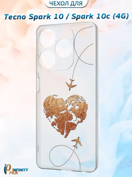 Infinity pick Чехол на Tecno Spark 10 Spark 10c (4G) принт love travel