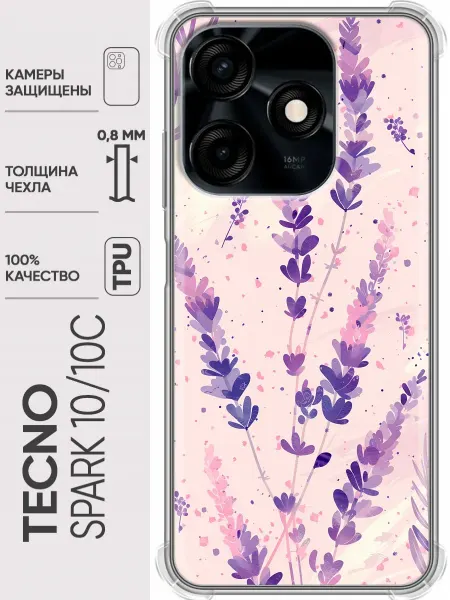 Trendmall Чехол на Tecno Spark 10, 10С цветы женские