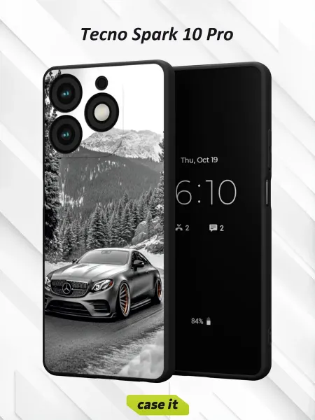 Case it Чехол на Tecno Spark 10 Pro с принтом Mercedes E-Class Coupe