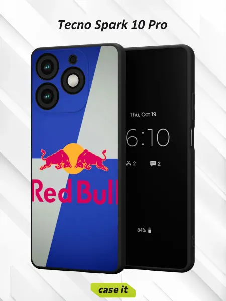 Case it Чехол на Tecno Spark 10 Proс принтом ред булл