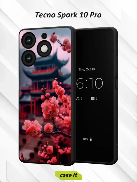 Case it Чехол на Tecno Spark 10 Proс принтом японская вишня