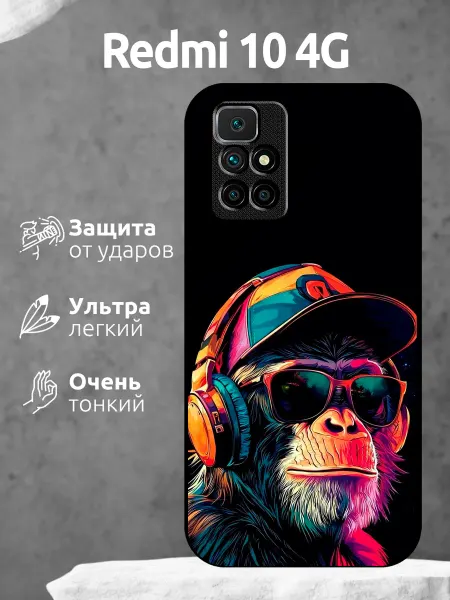 Li&Va Чехол на Redmi 10 обезьяна