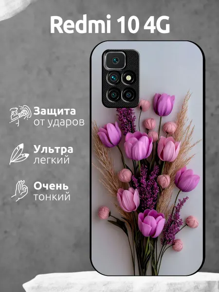 Li&Va Чехол на Redmi 10 тюльпаны