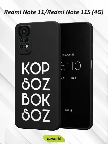 Case it Чехол на Redmi Note 11 11S 4Gс принтом Kop soz bok soz
