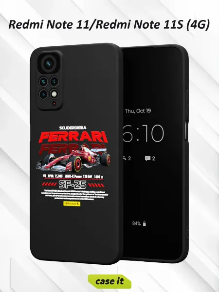 Case it Чехол на Redmi Note 11 11S 4Gс принтом Ferrari SF-25