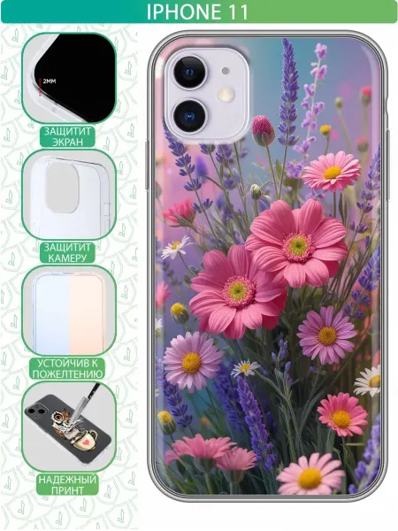 InThisCase Чехол на Iphone 11 с принтом Цветы женские