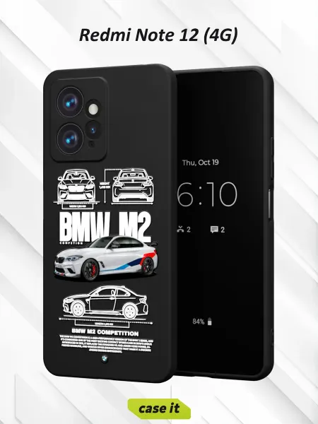 Case it Чехол на Redmi Note 12 4Gс принтом BMW M2