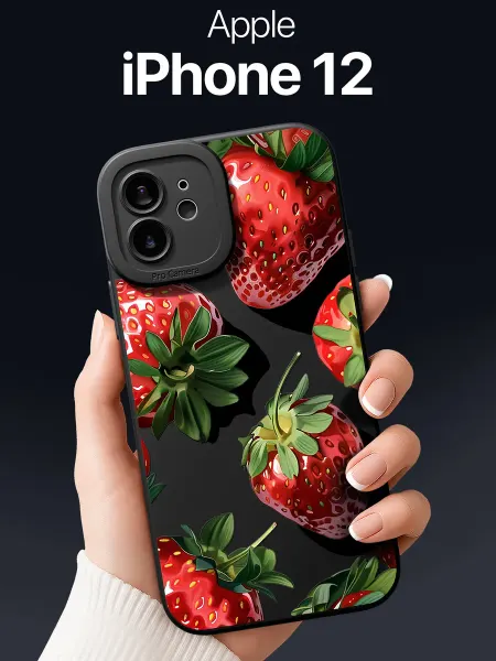 SCDesign Чехол на iPhone 12 с клубникой
