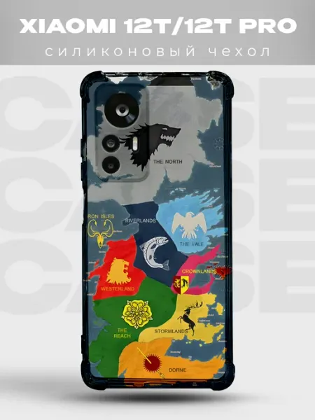 PRINTberries Чехол на Xiaomi 12T карта Вестероса Игра престолов