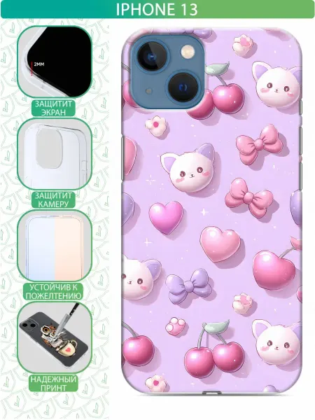 InThisCase Чехол на Iphone 13 с принтом Паттерн для девочки