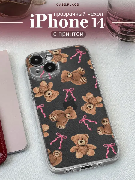 Case Place Чехол на iPhone 14 с бантиками