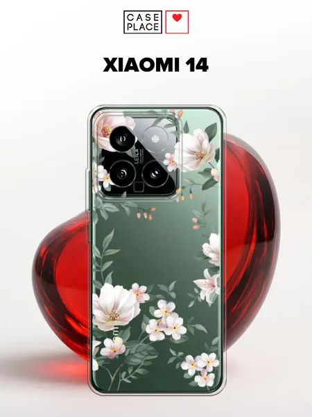 Case Place Чехол на Xiaomi 14 с цветочками