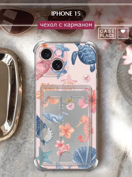 Case Place Чехол на iPhone 15 с картой летний