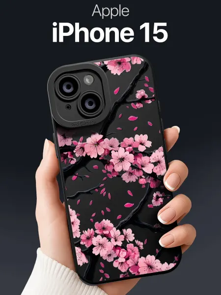 SCDesign Чехол на iPhone 15 с сакурой