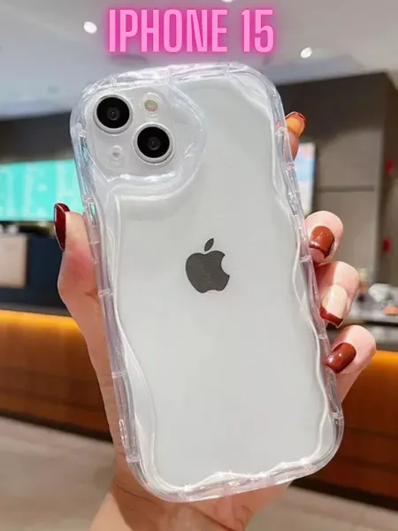 Просто Чехол на iphone 15 айфон 15 фигурный волнистый объемный