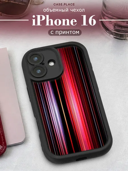 Case Place Чехол на iPhone 16 объемный с принтом с цветочками