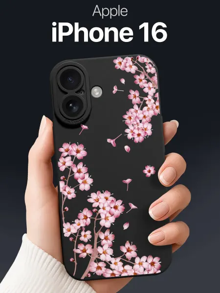 SCDesign Чехол на iPhone 16 с сакурой