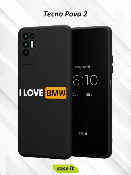 Case it Чехол на Tecno Pova 2 с принтом I love BMW