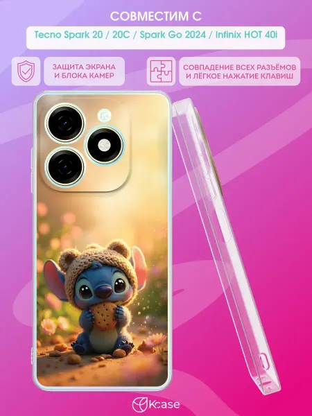 Kcase Чехол на Tecno Spark 20 Spark 20С Spark Go 2024 Кролик