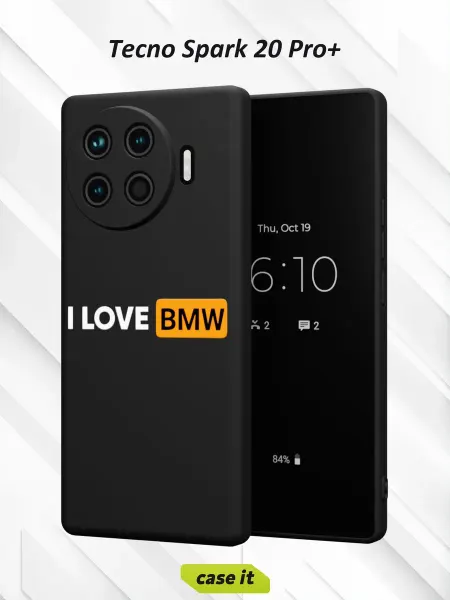 Case it Чехол на Tecno Spark 20 Pro + с принтом I love BMW