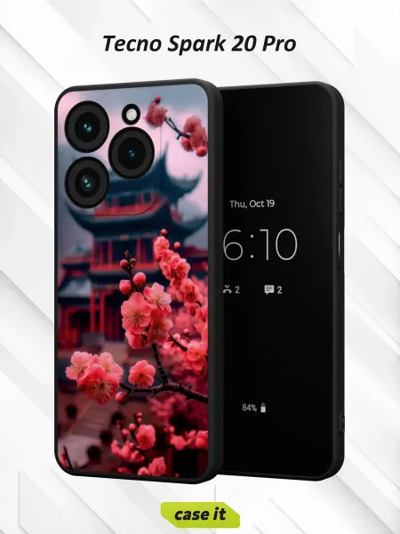 Case it Чехол на Tecno Spark 20 Proс принтом японская вишня