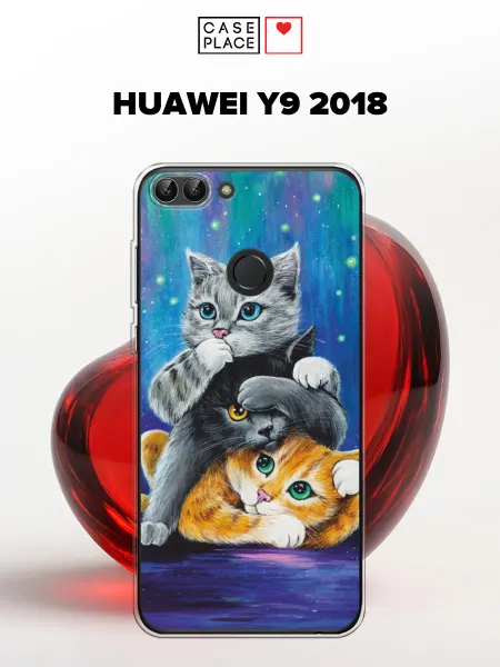 Huawei Чехол на Y9 2018 с котиками