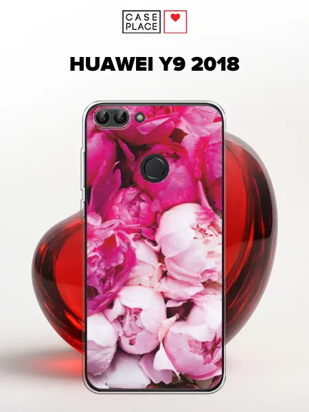 Huawei Чехол на Y9 2018 пионы