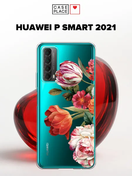 Case Place Чехол на Huawei P Smart 2021 с цветочками