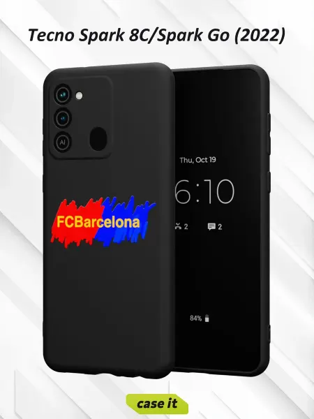 Case it Чехол на Tecno Spark 8C GO 2022 надпись FC Barcelona