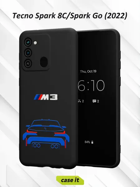 Case it Чехол на Tecno Spark 8C GO 2022 принт BMW M3 в кузове G80