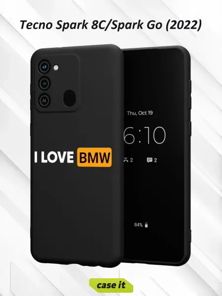 Case it Чехол на Tecno Spark 8C GO 2022 с принтом I love BMW
