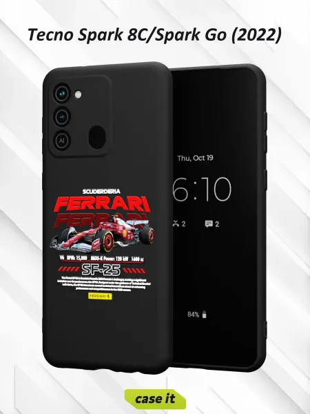 Case it Чехол на Tecno Spark 8C GO 2022с принтом Ferrari SF-25