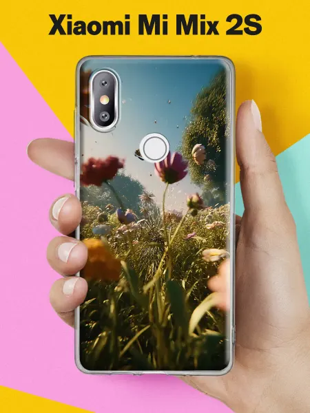 Xiaomi Чехол на Mi Mix 2S с принтом Весенний луг с бабочками