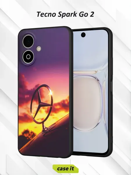 Case it Чехол на Tecno Spark Go 2с принтом звезда Mercedes-Benz