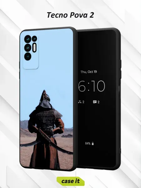 Case it Чехол на Tecno Pova 2с принтом воин в снаряжении