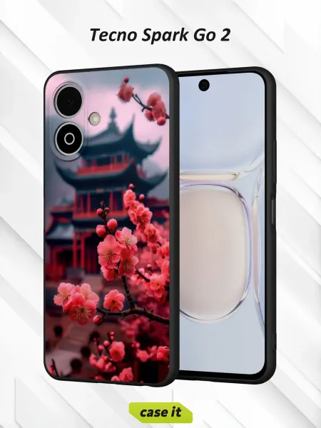 Case it Чехол на Tecno Spark Go 2с принтом японская вишня