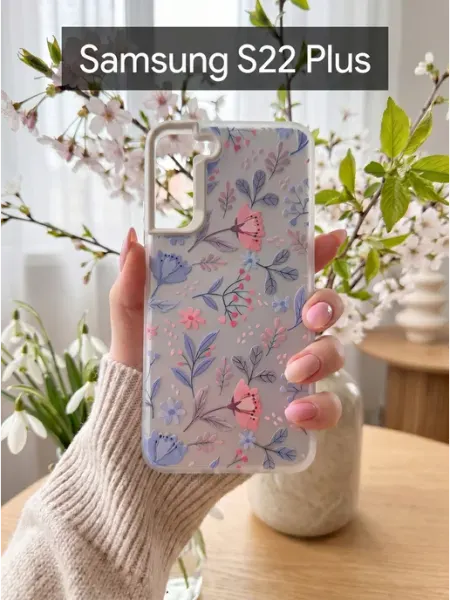 Good Luck Clover Чехол на Samsung S22 + Цветочный Принт (3)